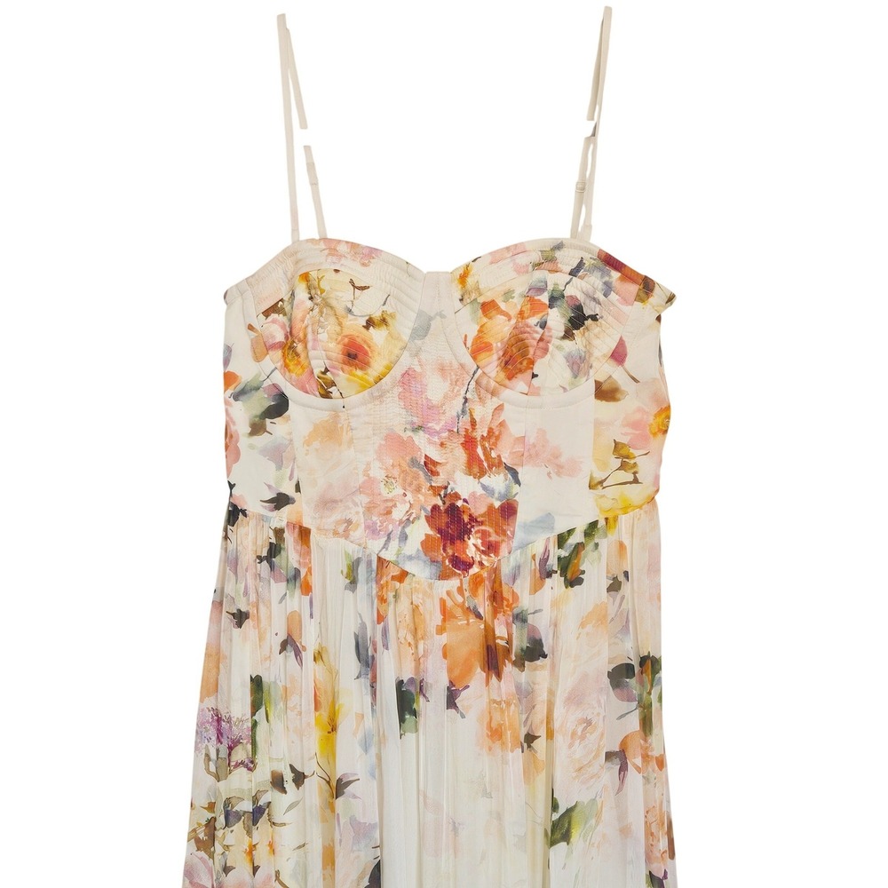Hemant‎ and Nandita Saba Corset Floral Maxi Dress Bustier Size M NEW $548 - Picture 6 of 16